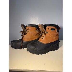 Crater Ridge Women Tan Black Leather Waterproof Duck Boots Size 7 3454152